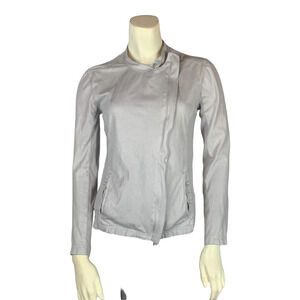 A|x Armani Exchange Womens Jacket Gray Asymmetric Zipper Pockets Stretch S